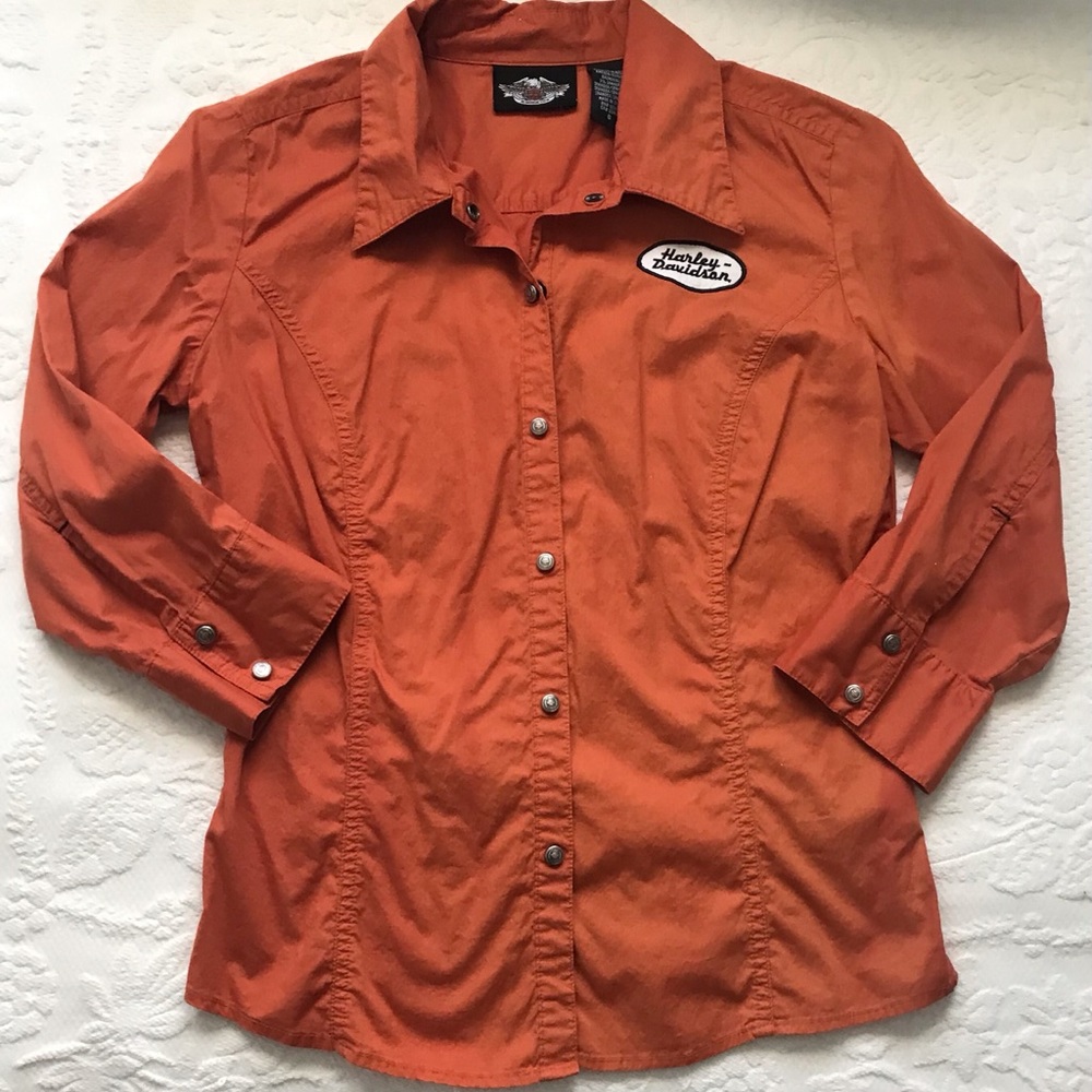 HD Mechanic-Style 3/4 sleeve top-Sz Small